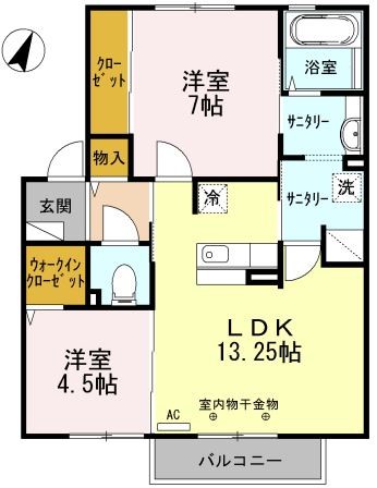 セジュール沼田 202号室 間取り