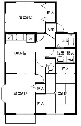 セレステハイムＡ 202号室 間取り