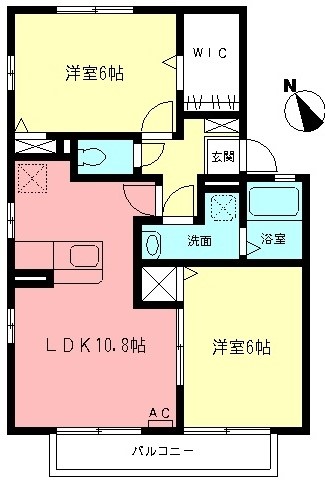 リヴェールKⅡ 102号室 間取り