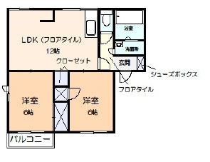 ベルデュールA 201号室 間取り