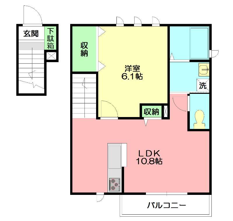 シャン ド マイス (Champ de mais) 202号室 間取り