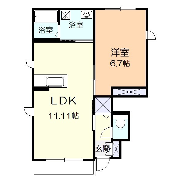 シャルムⅡ 101号室 間取り