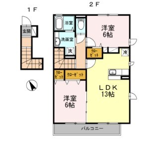 クレールソフィア 201号室 間取り