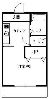 メルベーユ 206号室 間取り