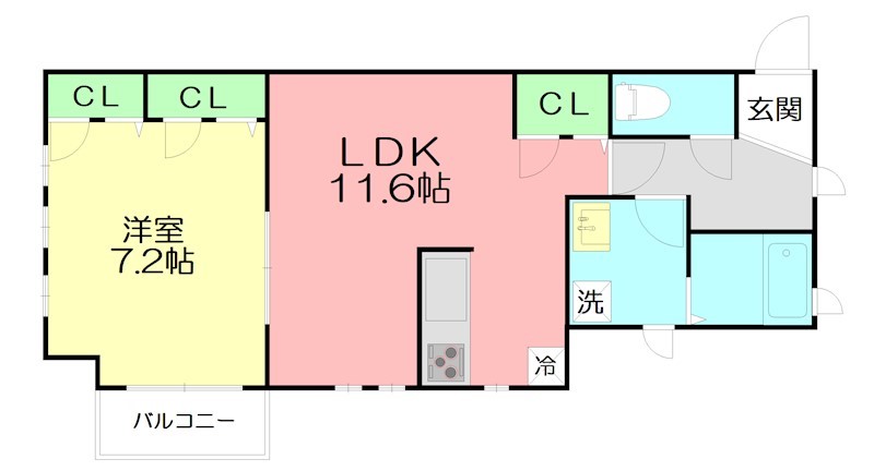 グランエスポワール湘南辻堂 205号室 間取り