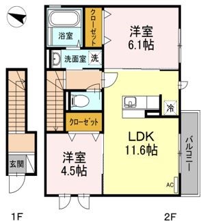 セジュール湘南 203号室 間取り