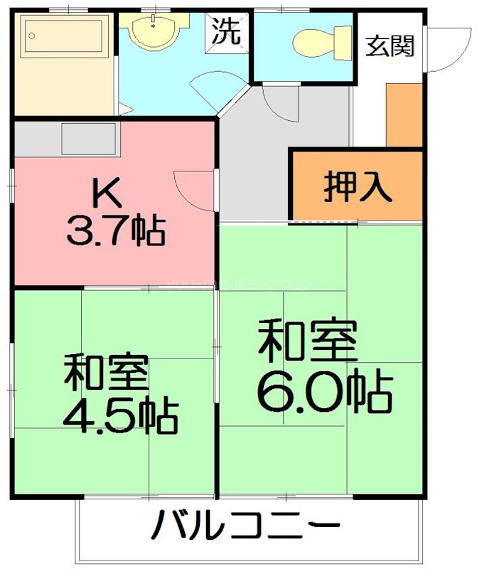 テンプレート若松  202号室 間取り