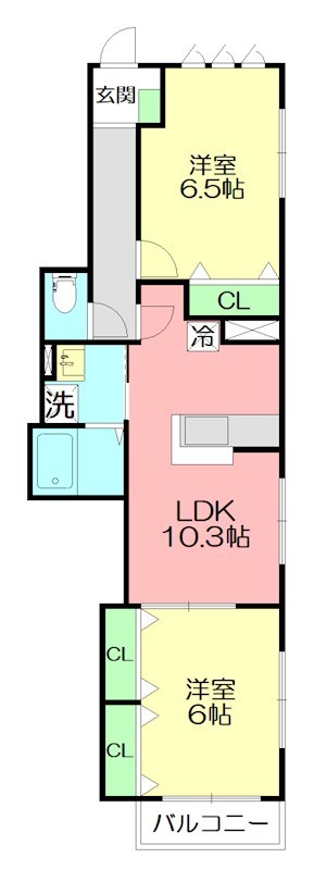 アンプリュム鵠沼海岸C棟 103号室 間取り