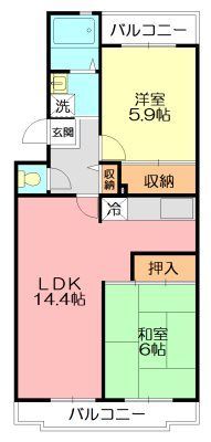 鎌倉グリーンヒルズ  306号室 間取り