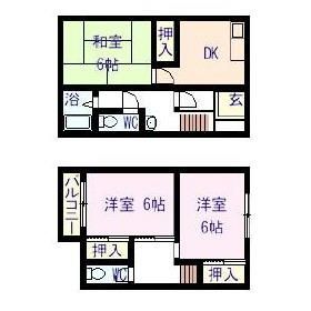 コンフォール栢山 7号室 間取り