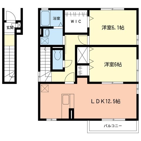 ラフィーネ 201号室 間取り