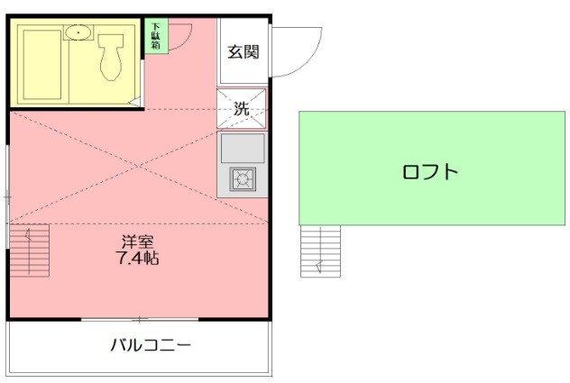 グロワール 203号室 間取り