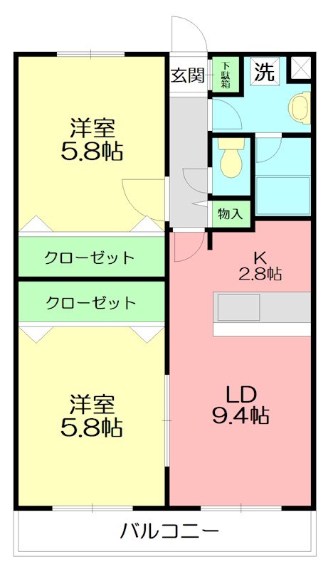ウィステリア 204号室 間取り