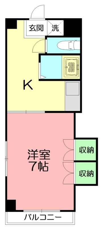 コーポ落合 201B号室 間取り