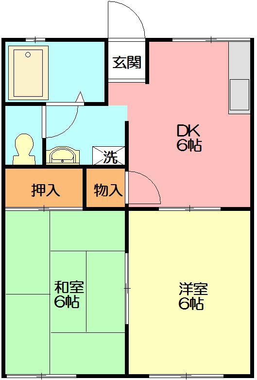 湘南ハイツ八幡 201号室 間取り