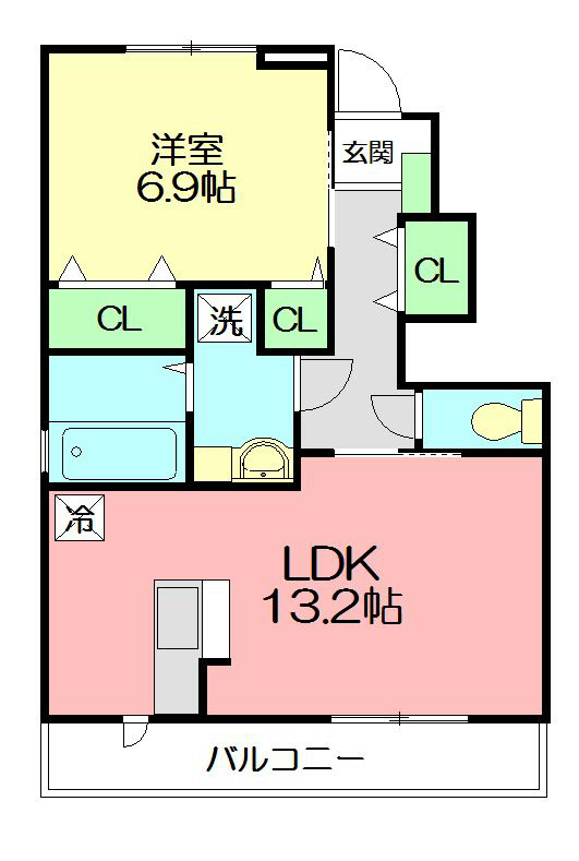 ル・レーヴ 102号室 間取り
