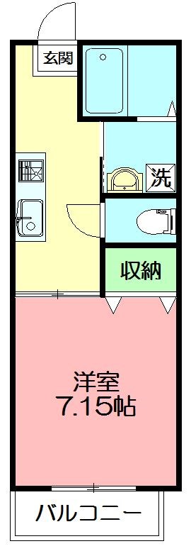 NS　GATE鎌倉材木座 204号室 間取り