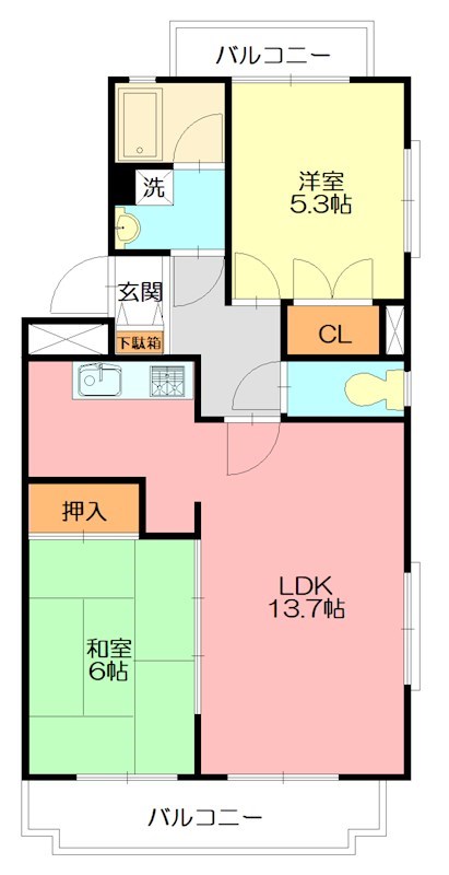 リーフフォレスト 101号室 間取り