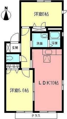 サンハイムＢ  101号室 間取り