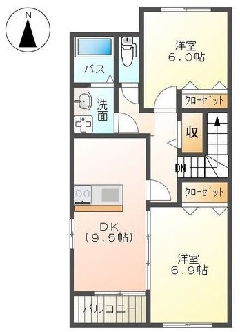 サン　フォレスタＢ 203号室 間取り