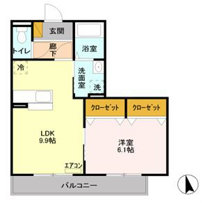 SEJOUR Aikou 201号室 間取り