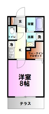 Gravure de Prier 2-C号室 間取り