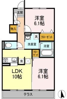 セシリエール 101号室 間取り