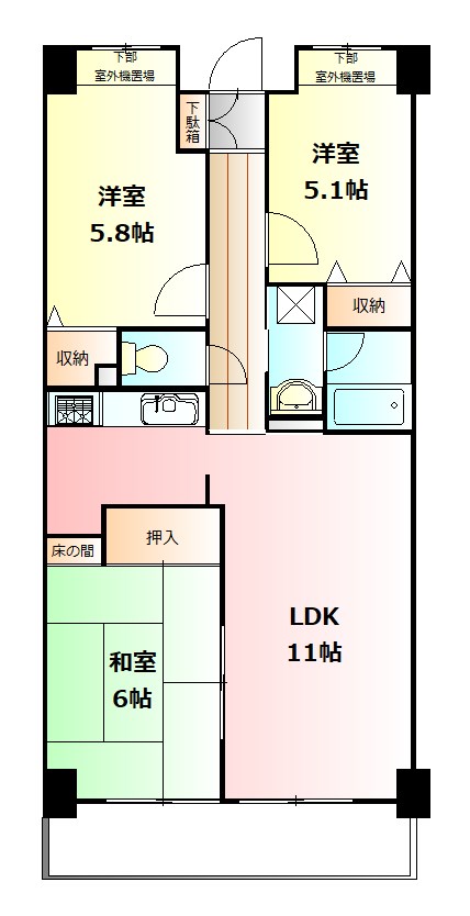 パストラル渋沢（天幸ビル８０） 203号室 間取り