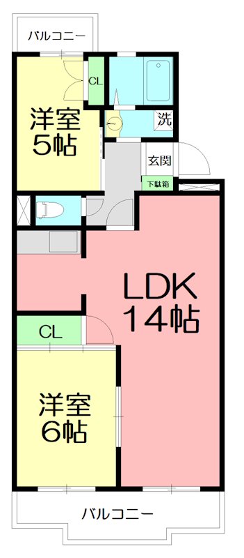 山王塚レジデンス 303号室 間取り