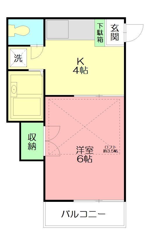 シャルム板戸 202号室 間取り