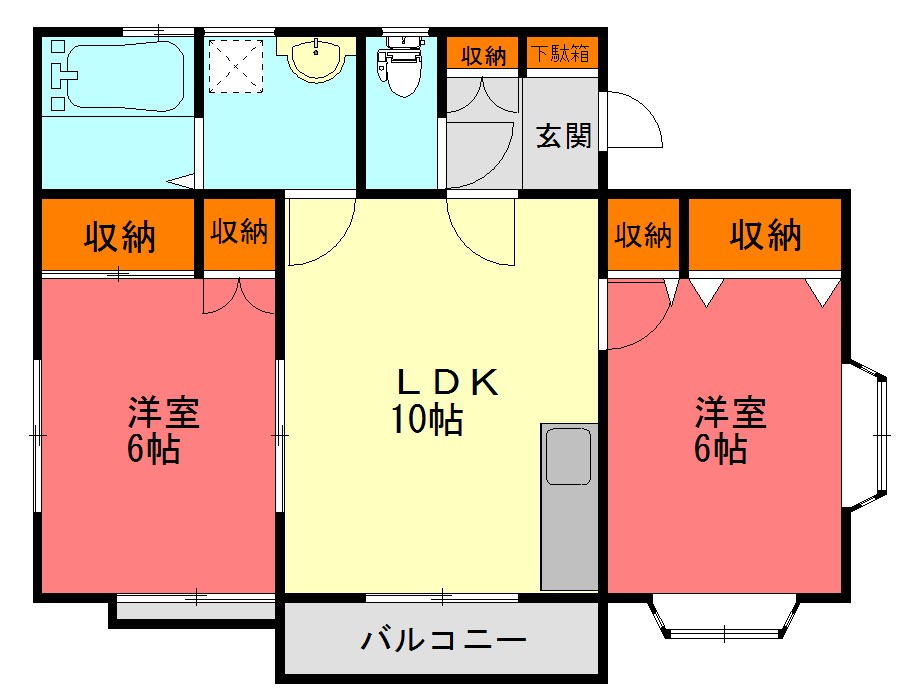 Ｋハイム参番館 201号室 間取り