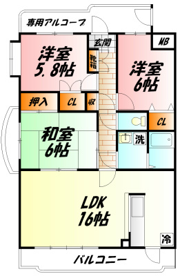 フロラシオン 101号室 間取り