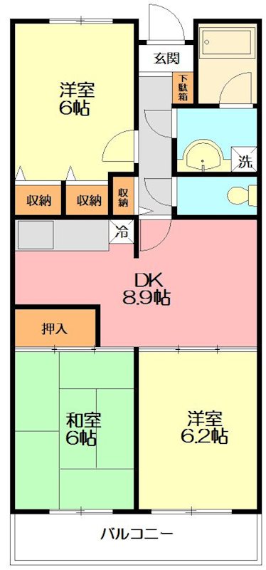 パンセ・チェリー 102号室 間取り