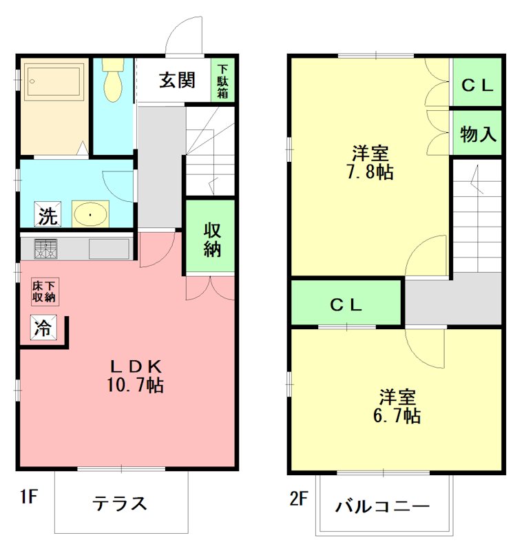 Grace D棟 D1号室 間取り