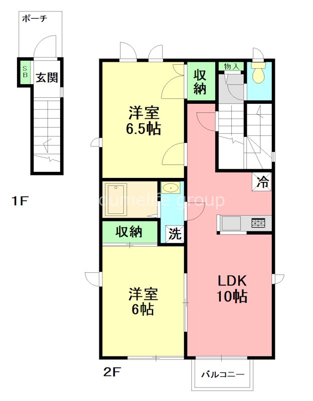 ローズヒルK  C-2号室 間取り