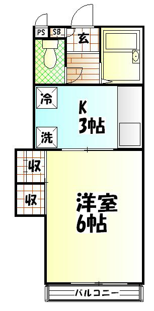 燦ハイム 101号室 間取り