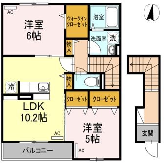 クレール湘南台Ⅳ　B 201号室 間取り