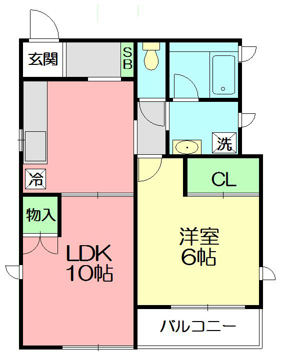 カセータ湘南 102号室 間取り