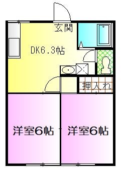 ザ・リバーサイドハイツ 203号室 間取り