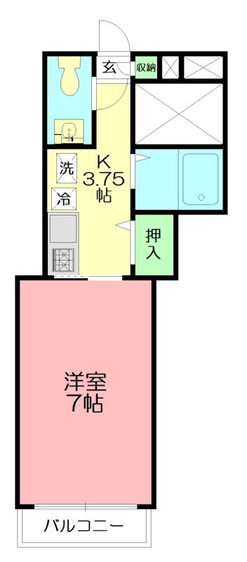 コーラルＫ 206号室 間取り