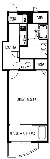 クレールカーサ  405号室 間取り
