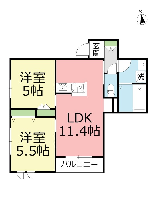 メゾンコンフォールⅠ 203号室 間取り