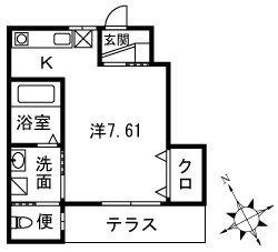 パーシモン 102号室 間取り