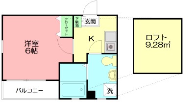 Blue Stage（ブルーステージ） 201号室 間取り