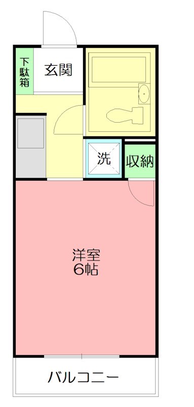 カーサ鶴巻 106号室 間取り
