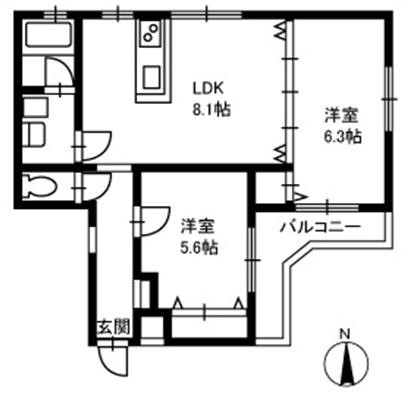 サブリナ 105号室 間取り