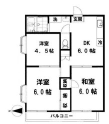 茅ヶ崎ドミール21 108号室 間取り