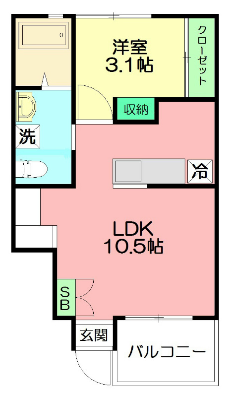 CASCADE SHINMACHI（カスケードシンマチ） 101号室 間取り