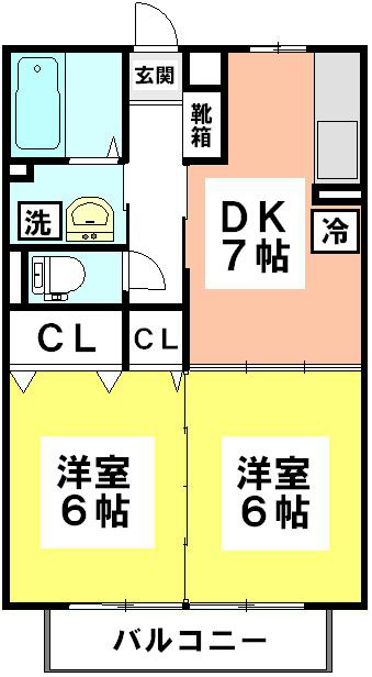 サニーコート 101号室 間取り