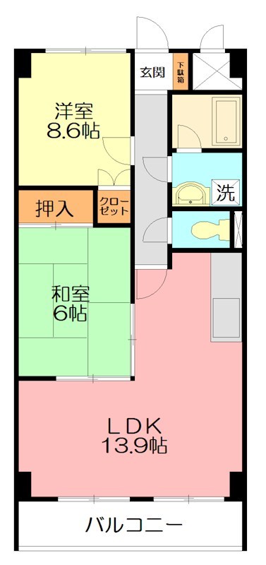 ヒルサイドクラタ 204号室 間取り